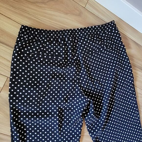 Lauren Ralph Lauren Ogin Pull On Elastic Waist Skinny Dress Pants in Polka Dot - Picture 9 of 12